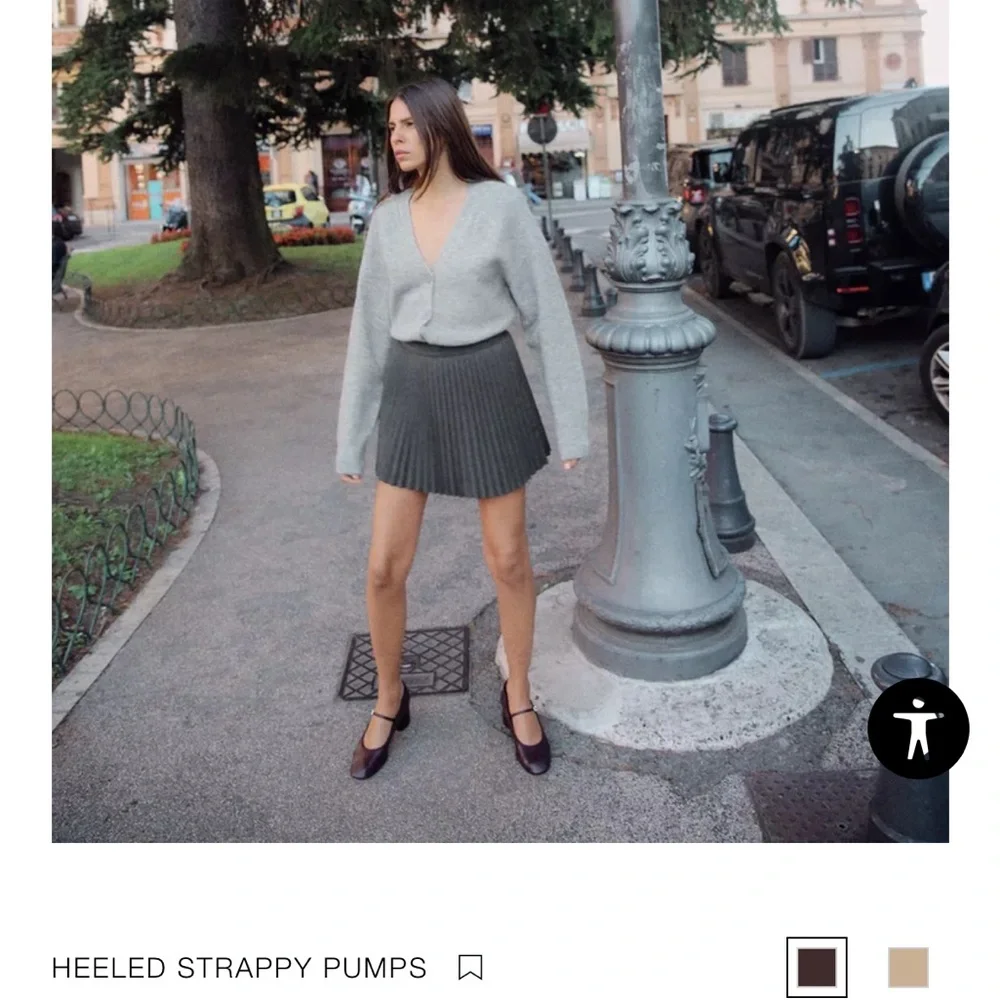 Zara Burgundy Leather Strappy Pumps - Picture 2 of 4